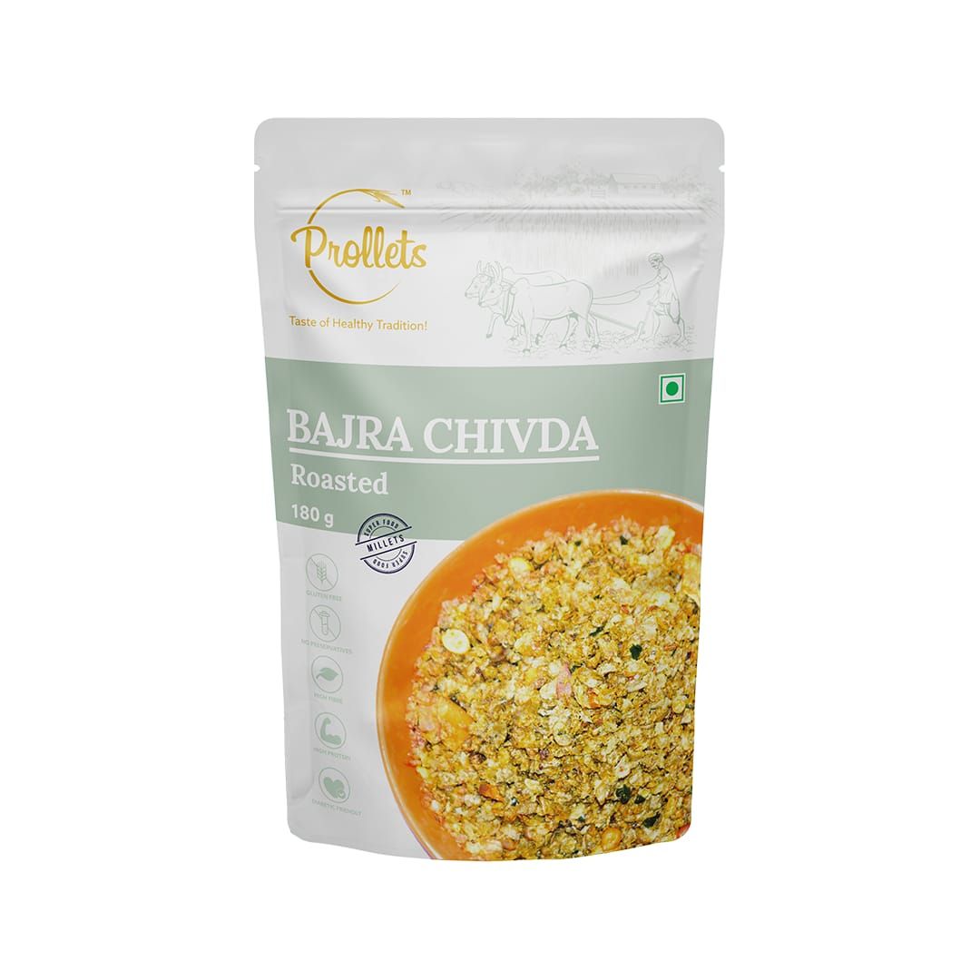 Prollets Bajra Chivda Roasted (180g) | Pearl Millet Flakes | High Protein Snack