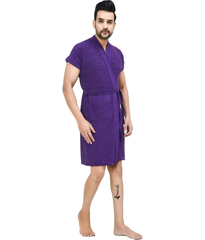 Poorak Purple Free Size Bathrobe ( Pack of 1 )