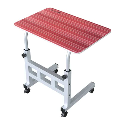 Portronics My Buddy D, Height Adjustable, Metal Frame, Easy-to-Clean Tabletop, Safety Wheel Lock (Crimson Red)
