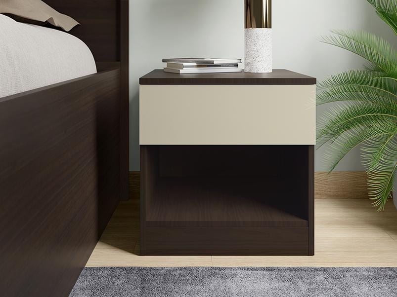 Genesys V2 Engineered Wood Bedside Table - 1-Year Warranty, Cola-Rain, Knockdown