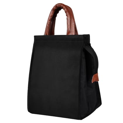 Midnight Black: PVC Coated Matty Insulated Tiffin Bag/Lunch Bag (TB11)