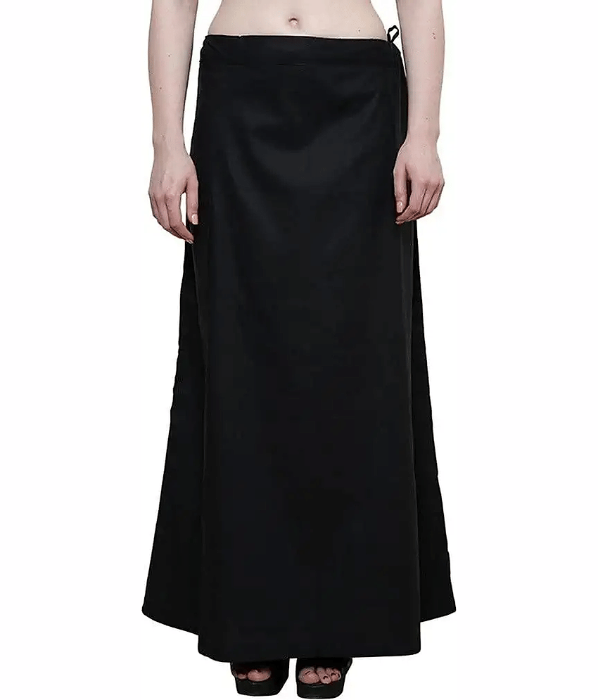 D1 DIFFERENT ONE Black Cotton Petticoat - Single