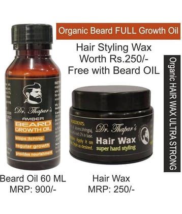 Dr. Thapar's HAIR Wax + Mooch & Beard Shine/Grow 60 mL Pack of 2 Jar Plastic Jar