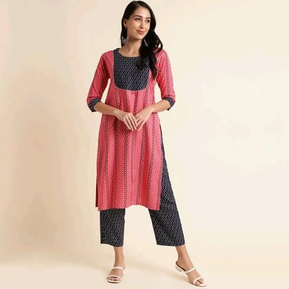 Reyon Printed Straight Designer Kruta Set Reyon Printed Straight Designer Kruta Set