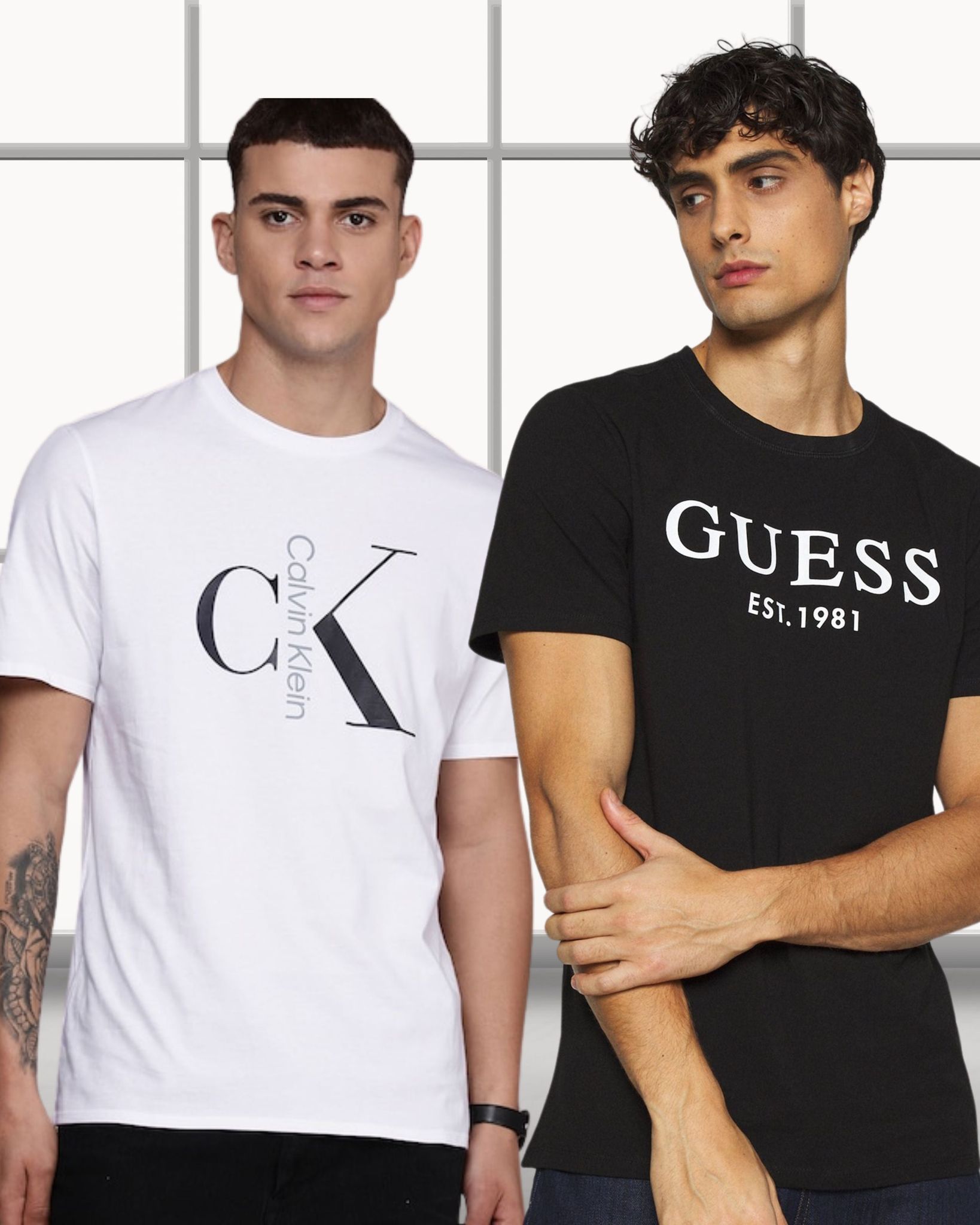 Iconic Logo Combo Tees-for Mens-XL