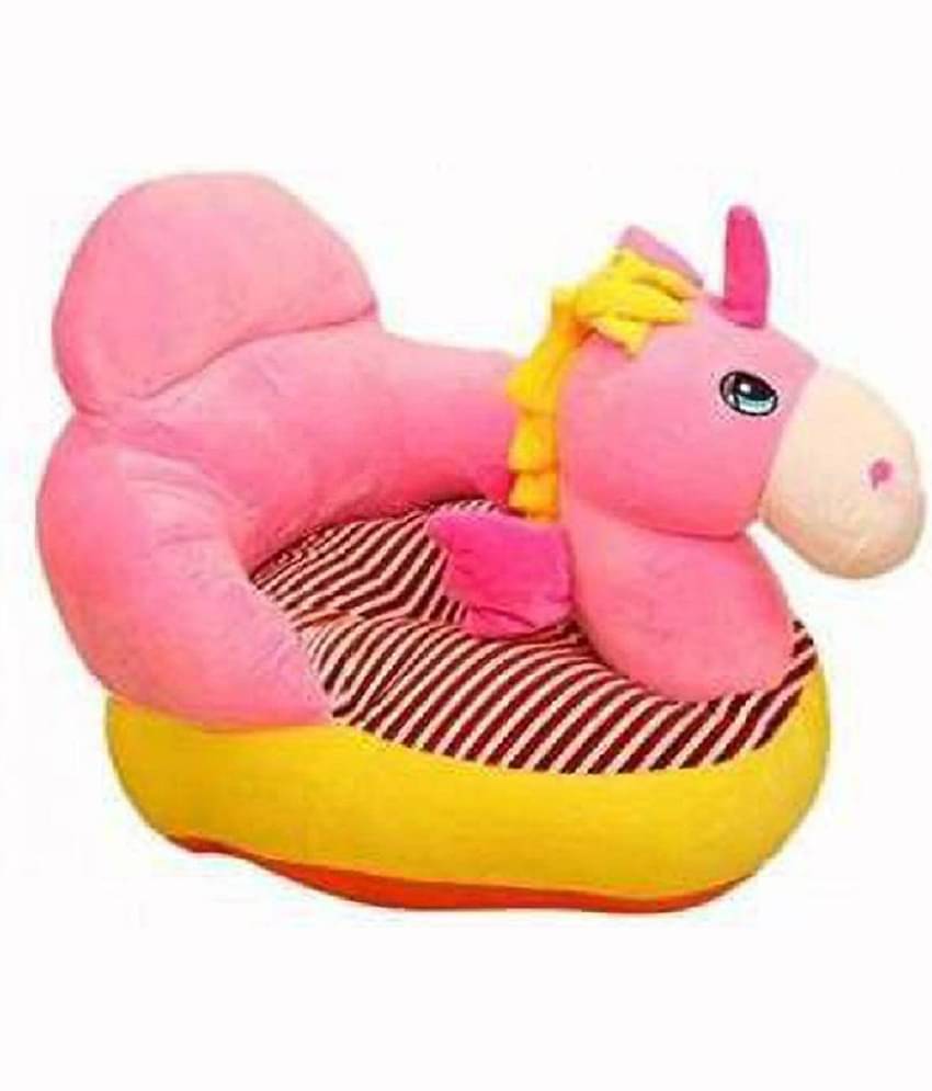 KIDS WONDERS Imported Velvet Kids Sofa Comfortable Soft Plush Cushion Sofa Seat | Rocking Chair for Kids (Pink Unicorn)
