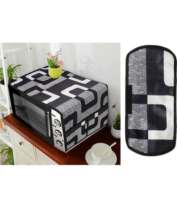 E-Retailer Set of 2 Polyester Black Microwave Oven Cover -