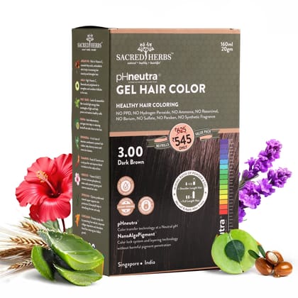 Sacred Herbs® Damage Free pH Neutral Gel Colour - Available in 5 Shades Value Pack (Pack Of 2)-Dark Brown 3.00 (Pack 2)