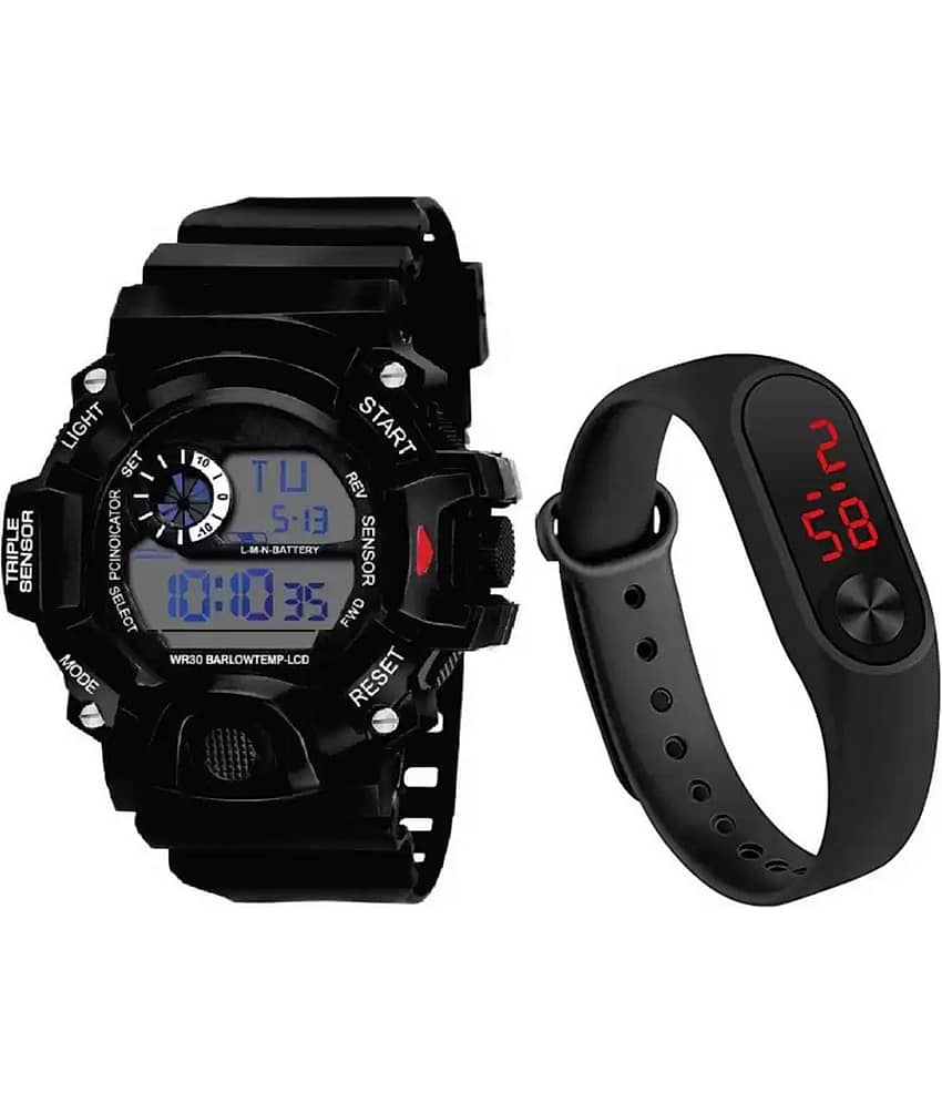 Trex Black Silicon Digital Men's Watch