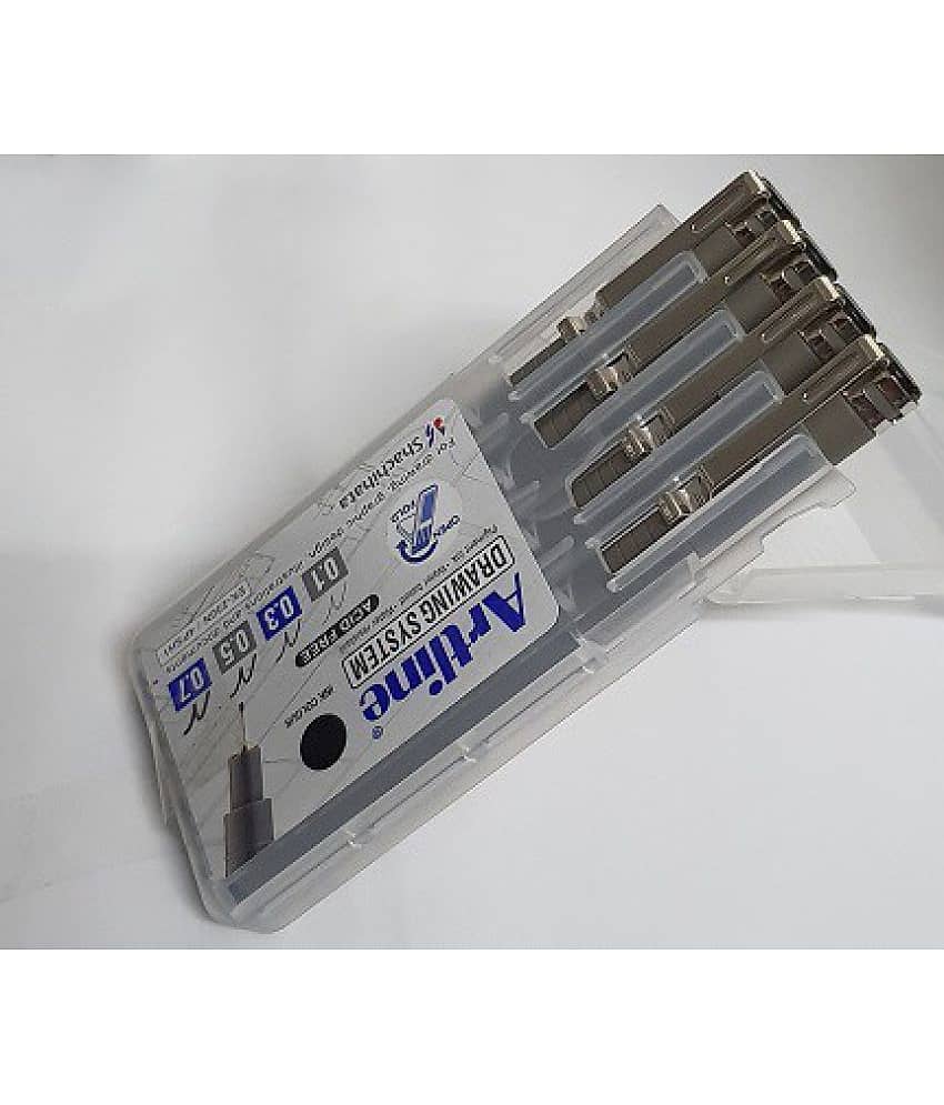 Artline 0.1, 0.3 , 0.5, 0.7 Acid Free Drawing System Fineliner Pen Set For Professional Artists Set Of 4 With Premium Quality Plastic Box (Black) Fineliner Pen (Pack Of 4, Black)