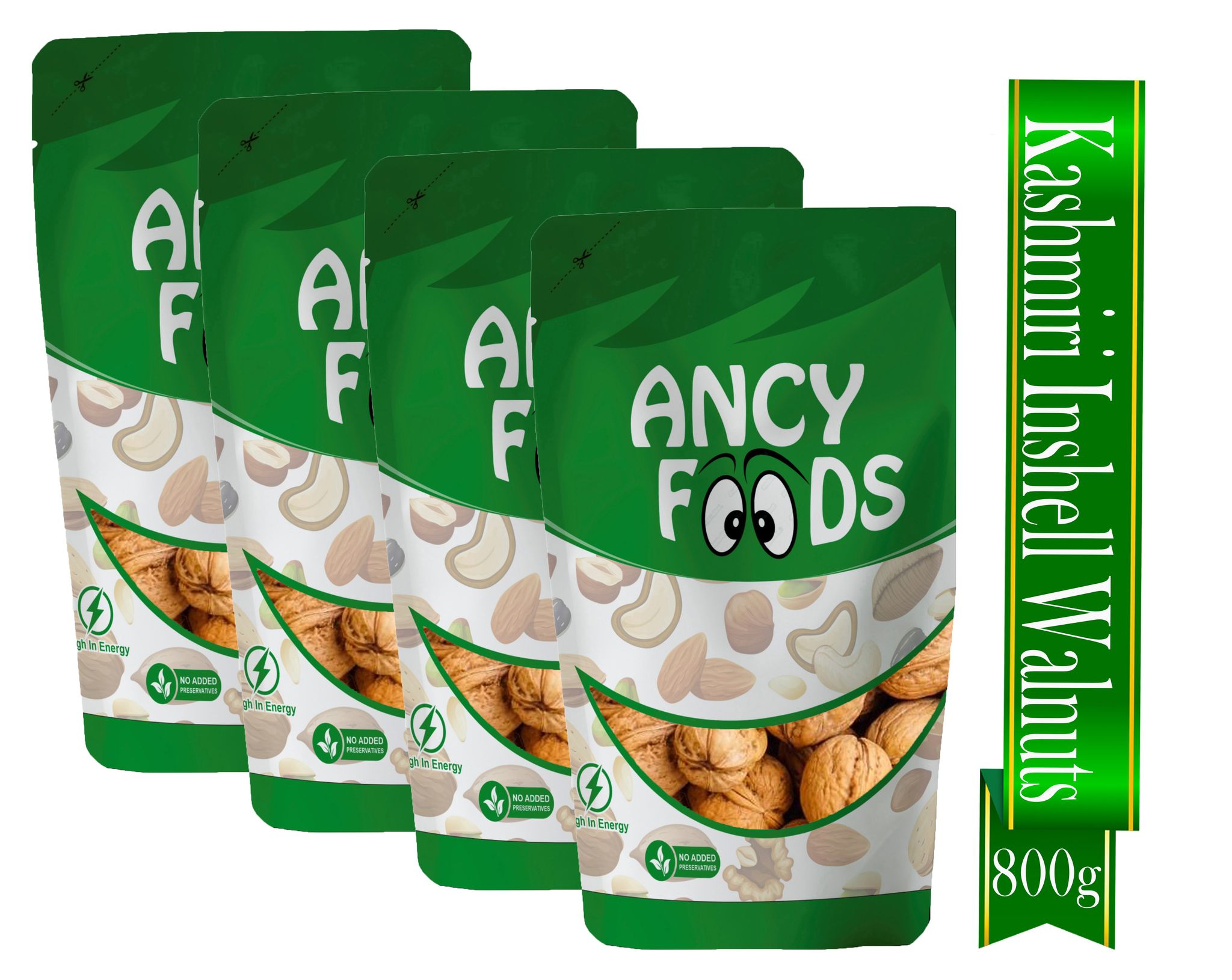 Ancy Kashmiri Sabut Akhrot 800 Grams (200 Grams X 4) – Inshell Walnut Dry Fruit | Rich in Proteins and Antioxidants – Supports Brain Health , Enhances Memory, Boosts Mood, Supports Heart Func