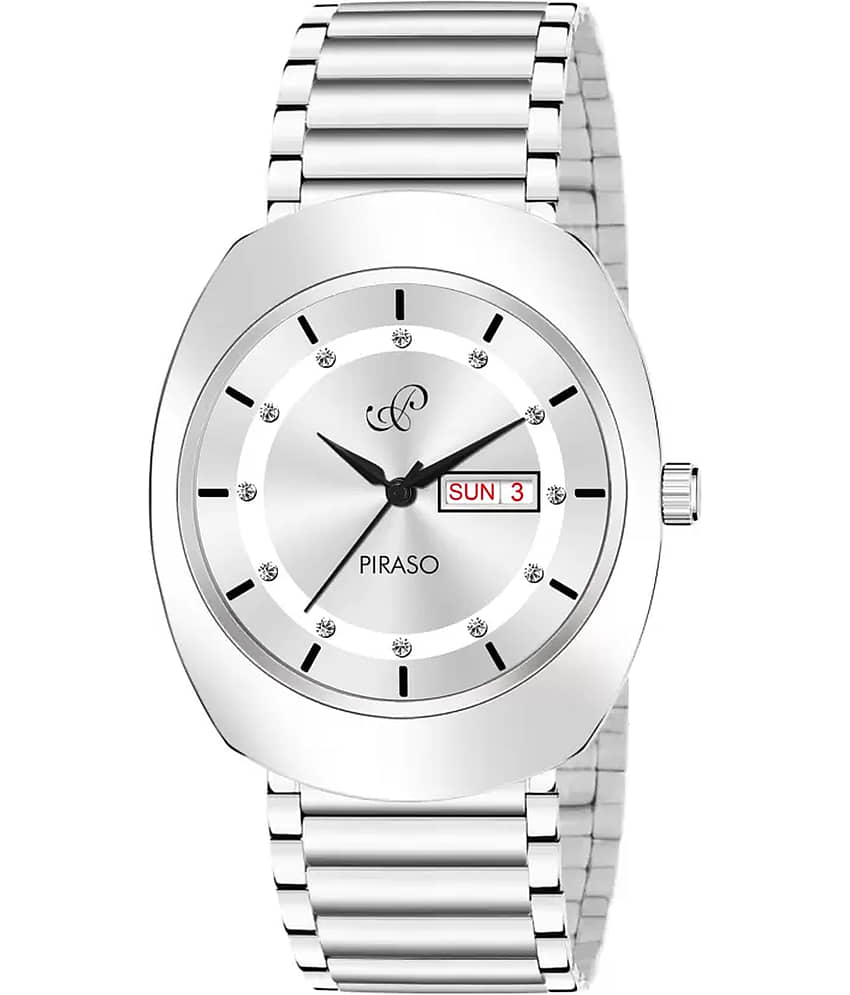 PIRASO Silver Stainless Steel Analog Men's Watch