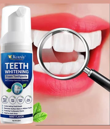 KURAIY Teeth Whitening Oral Hygiene Breath Toothpaste Foam 60ML