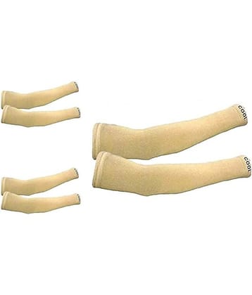 ATIPRIYA Beige Solid Riding Sleeves ( Set of 3 )