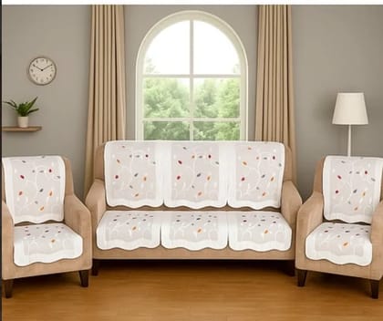 Elegant Leaf-Pattern Sofa Runner - (Set / 230x28 Inch)