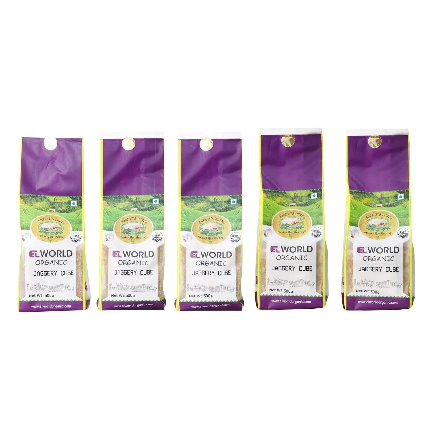 Elworld Agro & Organic Food Products Jaggery Cubes 500g