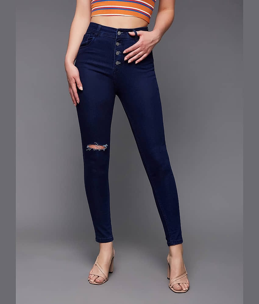 Miss Chase - Navy Blue Denim Skinny Fit Women's Jeans ( Pack of 1 )
