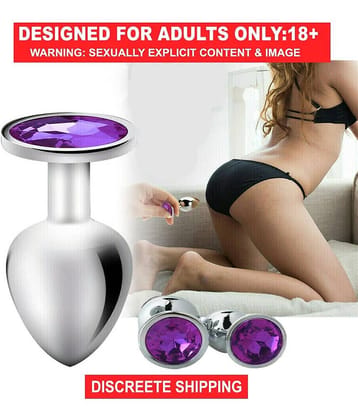 Diamond Anal Butt Plug Stainless Steel Jeweled Orgasm Stimulator Purplr Blue US mens sexy toy butt plug men toy for men