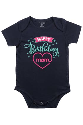 Happy Birthday Mom Baby Romper | Onesies-Baby Romper / 0-3 Months / Navyblue
