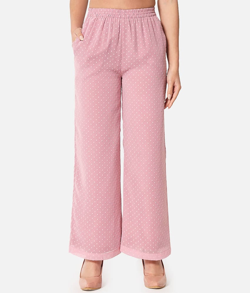 ALL WAYS YOU - Pink Georgette Flared Women's Palazzos ( Pack of 1 )