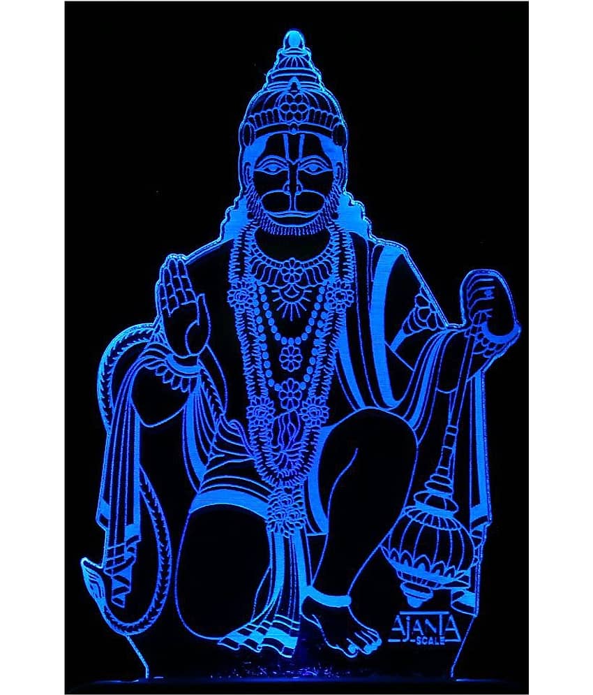 SUPER AJANTA 2001 Lord Hanumanji  Pavanputra Anjaniputra 3D Night Lamp Multi - Pack of 1