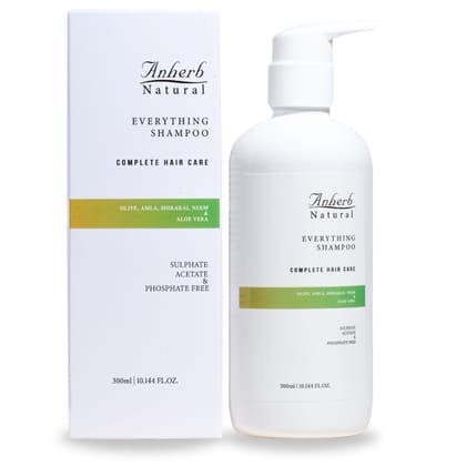 Anherb Natural Everything Shampoo, Olive, Amla, Shikakai, Neem, Aloe Vera Blend - 300ml