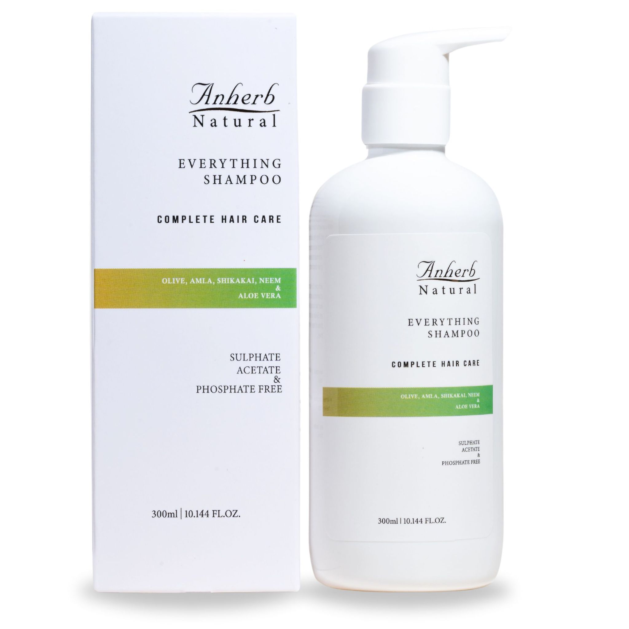 Anherb Natural Everything Shampoo, Olive, Amla, Shikakai, Neem, Aloe Vera Blend - 300ml