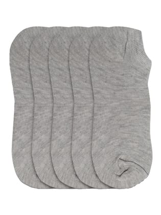 5 Pairs Unisex Casual Cotton Blended Solid Ankle length Socks (Light Grey)