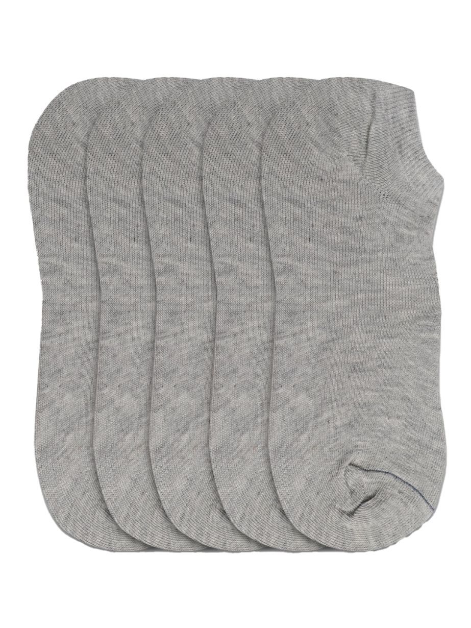 5 Pairs Unisex Casual Cotton Blended Solid Ankle length Socks (Light Grey)