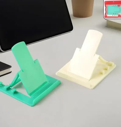 Adjustable Foldable Plastic Mobile Phone Stand Holder (2 Pc)