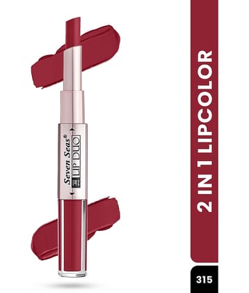 Seven Seas 2in1 Full Coverage Comfortable Lipstick + Liquid Lipstick (Medium Carmine)