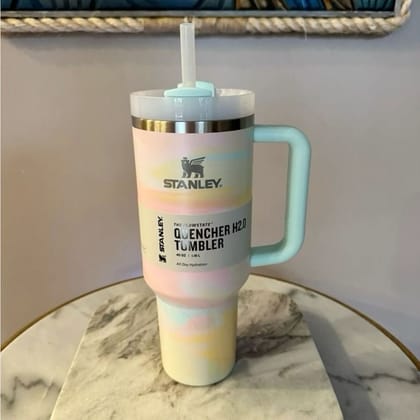 Luxury Branded Stainless Steel Vacuum Insulated Tumbler With Lid & Straw-Sunset Waves