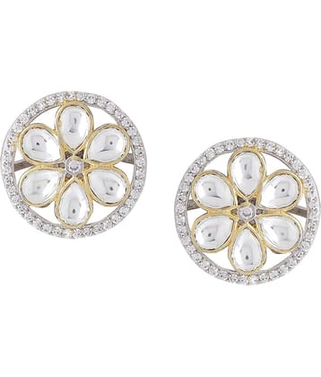VIRAASI - Silver Stud Earrings ( Pack of 1 )
