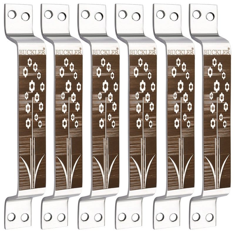 BUCKLLER Stainless Steel Door & Cabinet Handles, Knobs Handles-Size-6 Inch-6 Pcs-Laser Printed Design-SSL04