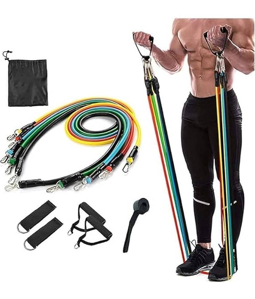 Resistance Bands Resistance Tube for Stretching, Exercise and Workout Toning Tube Resistance Rope Set 11 Stackable Kit, Pack of 1