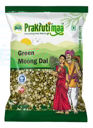 Prakrutimaa Green Moong Dal (1Kg) | Hulled Green Gram