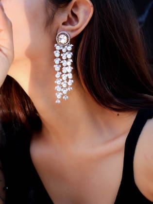 Polina Polki Earrings-Silver