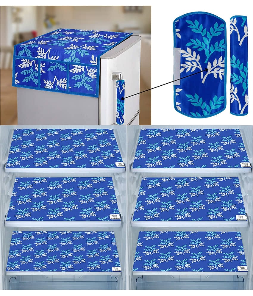 E-Retailer Set of 9 PVC Blue Fridge Top Cover