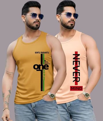 Kushi flyer Pack of 2 Polyester Gym Vest For Men ( Multicolor20 )