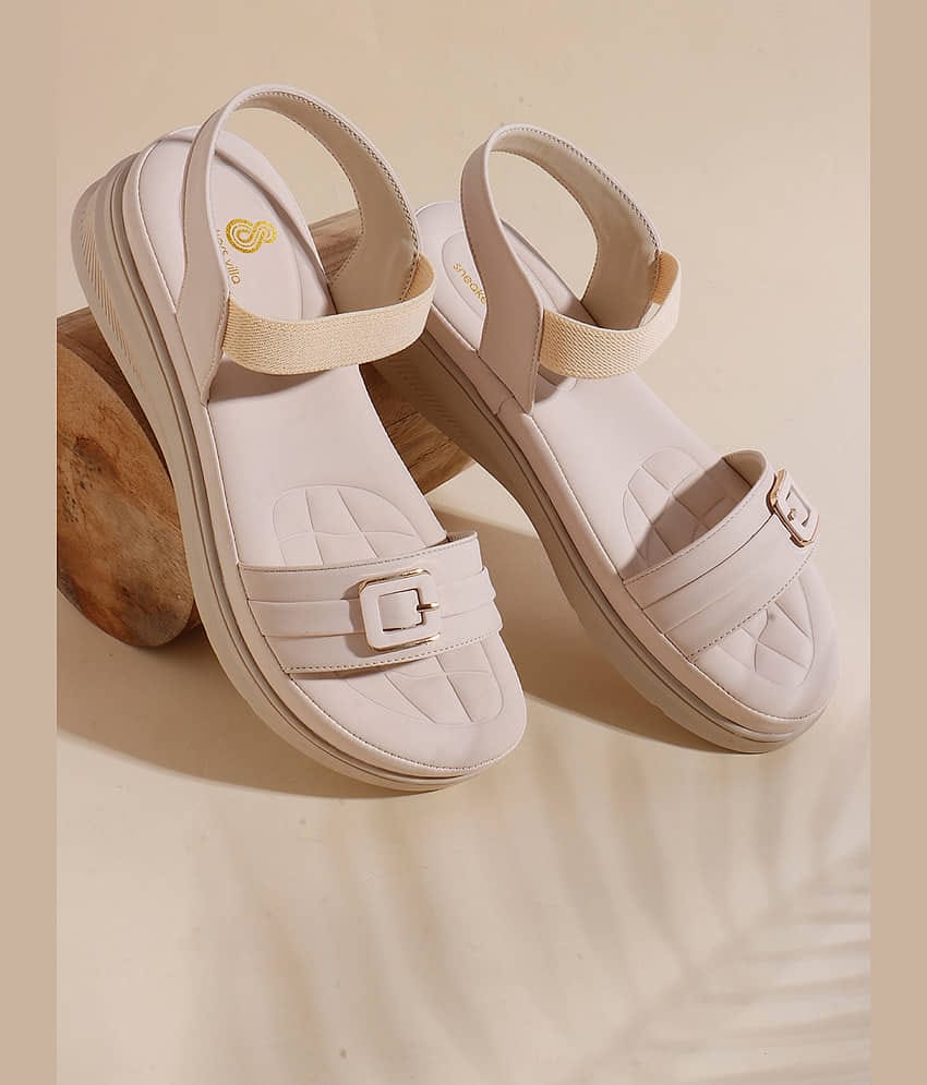 Sneakersvilla Cream Women's Sandal Heels