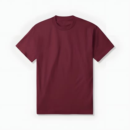 Maroon Regular Fit Premium Cotton T shirt-S