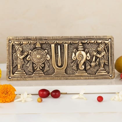 Brass Showpiece Wall Hanging Shank Chakra God Idol Statue, Length : 7.6 Inch (BSMAS1586 C)