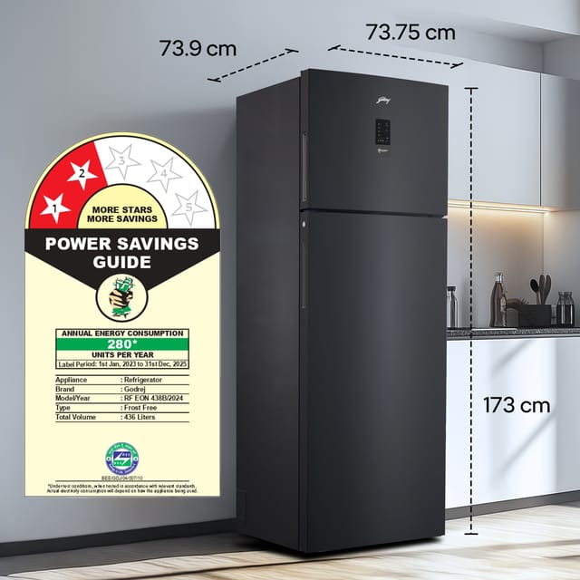 elconejo Godrej 436 L 2 Star With AI Tech, 95%+ Food Surface Disinfection