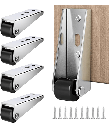 4Pcs Caster Wheels with 360° Smooth Mobility, Heavy Duty Side Mount Caster Wheels Wooden Door Drooping Support Wheel Sinking Door Bottom Pulley Directional Wheel