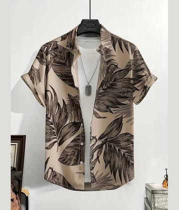 AAPSKA Rayon Flex Regular Fit Printed Half Sleeves Men's Casual Shirt - Khaki ( Pack of 1 )