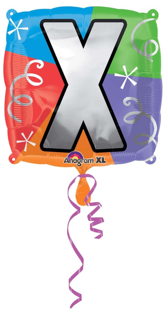 Letter X Quad Shaped Balloon - Helium Quality - 18 inches - 1PC - Party and Festive Needs | Buy online on ZillyBuy