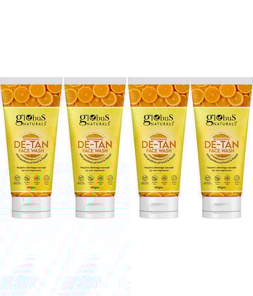 Globus Naturals DeTan Face Wash, 100ml (Pack of 4)