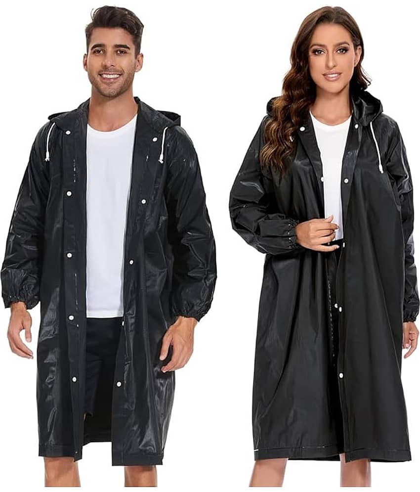 Infispace Black PVC Men's Raincoat ( Pack of 1 )