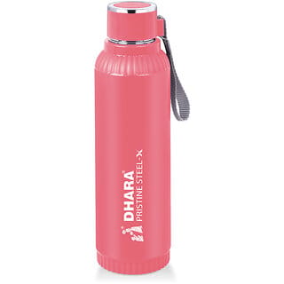 Dhara Stainless Steel Quench 900 Inner Steel and Outer Plastic Water Bottle, 700ml, Pink BPA Free Leak Proof Off Dhara Stainless Steel Quench 900 Inner Steel and Outer Plastic Water Bottle, 700ml, Pink BPA Free Leak Proof Off