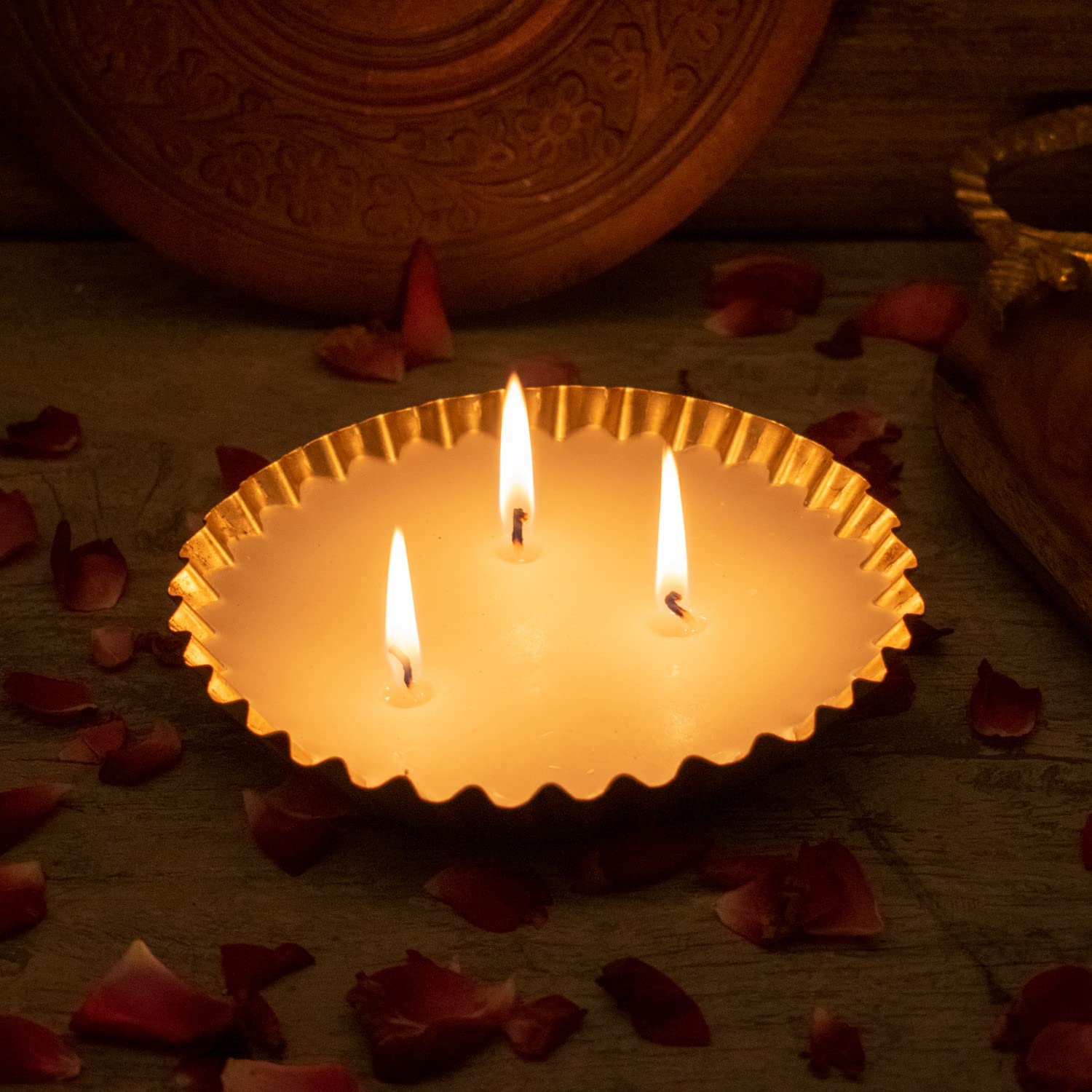 Craftlayout Fragrance Scented Wax Candle 6 Inch Golden